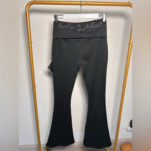 Baby Phat Y2K Rhinestone Foldover Flare Yoga Pants – Size M - Picture 2 of 6